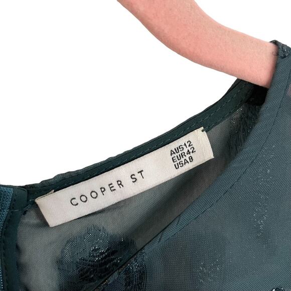 Cooper St Ophelia Wide Sleeve Green Mini Dress - Picture 5 of 10